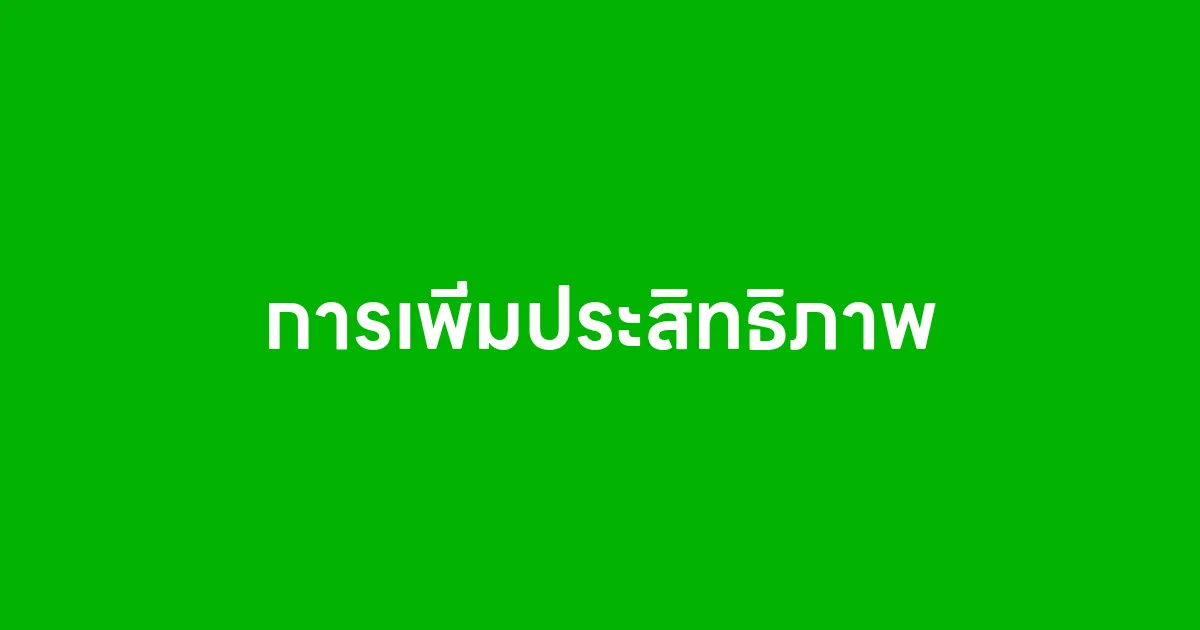 การเพิ่มประสิทธิภาพ
