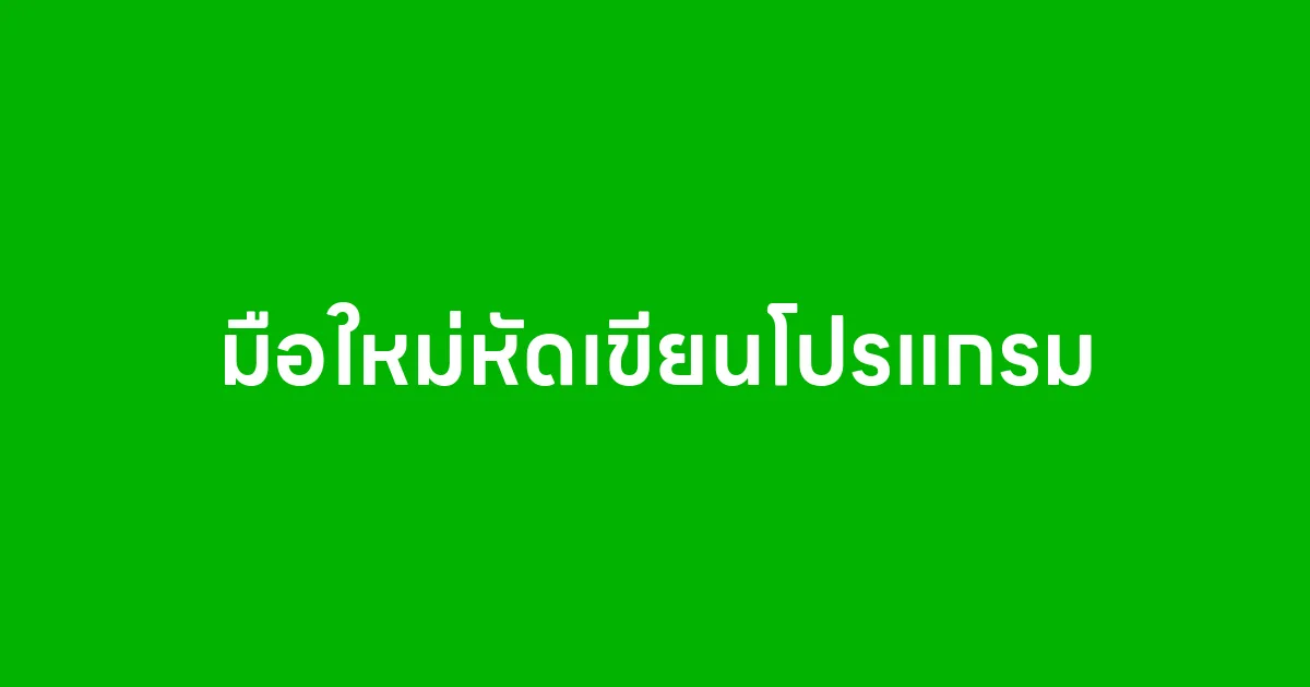 มือใหม่หัดเขียนโปรแกรม